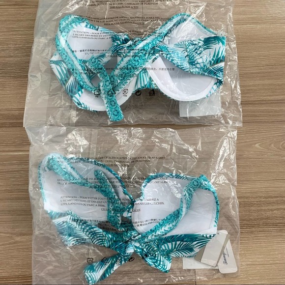 Tommy Bahama Amongst Fronds Underwire Full Coverage Bra Bikini Top in Ming Jade - Picture 5 of 7